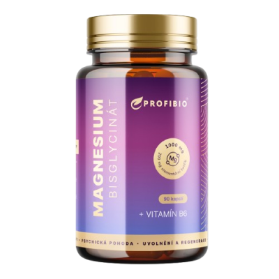 PROFIBIO Magnesium Bisglycinate PREMIUM 1000 mg + vitamín B6 90 kapslí