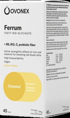 OVONEX Železo, citrónová příchuť 114 g