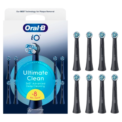 ORAL-B iO Series Ultimate Clean kartáčkové hlavy, černé 8 ks