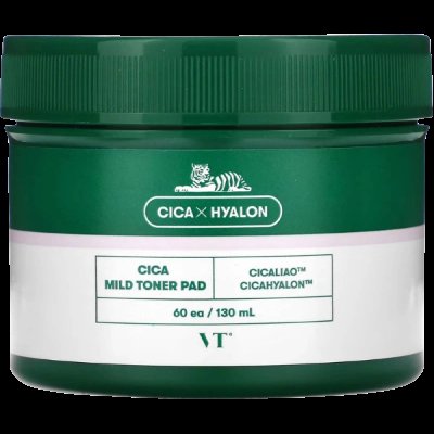 VT COSMETICS Exfoliační polštářky na obličej s centelou a kyselinou salicylovou 60 ks