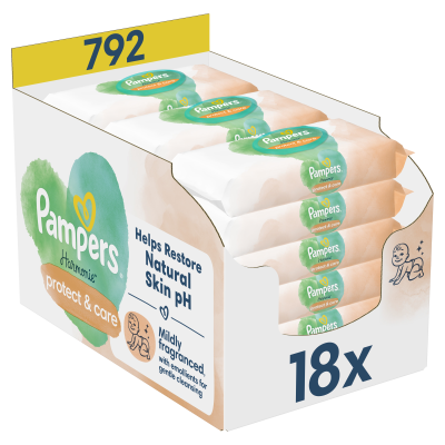 PAMPERS Vlhčené ubrousky, Protect & Care 792 ks