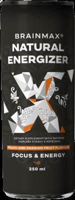 BRAINMAX Energetický drink Broskev, marakuja 250 ml