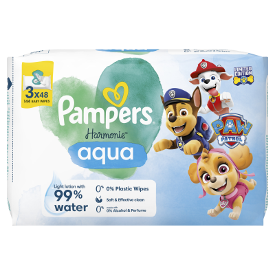 PAMPERS Dětské vlhčené ubrousky, Harmonie Aqua 144 ks