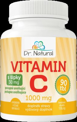 Dr. Natural Vitamín C se šípky 1 000 mg 90 tablet Dr. Natural Vitamín C se šípky 1 000 mg 90 tablet