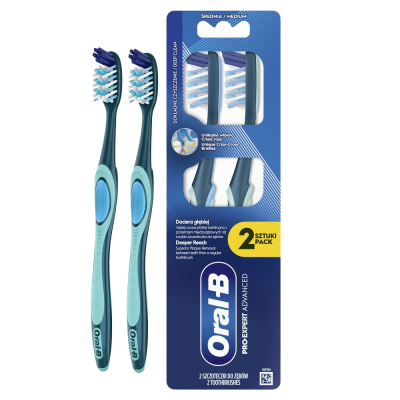 ORAL-B Pro-clean Advanced Manuální zubní kartáček, hloubkové čištění, střední 2 ks ORAL-B Pro-clean Advanced Manuální zubní kartáček, hloubkové čištění, střední 2 ks