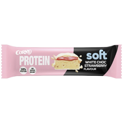 CORNY PROTEIN soft Bílá čokoláda-jahoda 45g