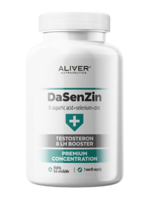 ALIVER NUTRACEUTICS DaSenZin, Kyselina D-asparagová + selen + zinek – testosteron & LH booster 120 kapslí