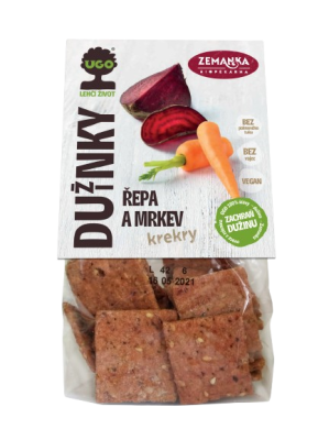 ZEMANKA UGO Slané krekry s dužinou z červené řepy a mrkve 100 g