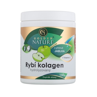 GOLDEN NATURE Hydrolyzovaný Rybí kolagen + Vitamin C, jablko 150 g