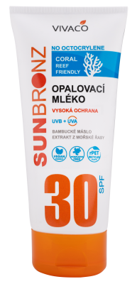 VIVACO Opalovací mléko bez octocrylenu SPF 30 coral friendly 200 ml VIVACO Opalovací mléko bez octocrylenu SPF 30 coral friendly 200 ml
