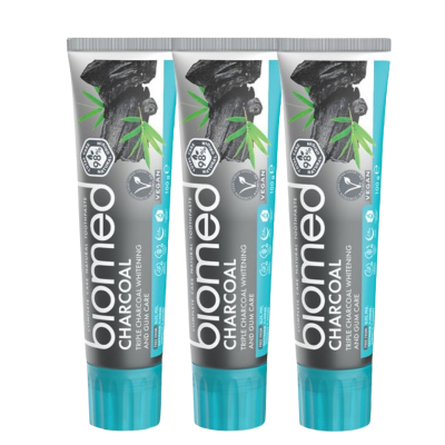 BIOMED Charcoal zubní pasta 3 x 100 g