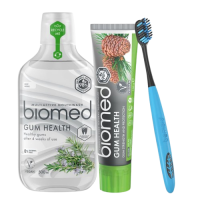 BIOMED Gum Health sada péče o citlivé dásně, zubní pasta 100g, kartáček a ústní voda 500 ml BIOMED Gum Health sada péče o citlivé dásně, zubní pasta 100g, kartáček a ústní voda 500 ml