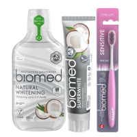 BIOMED Superwhite sada bělicí zubní péče, zubní pasta 75ml, kartáček a ústní voda 500 ml BIOMED Superwhite sada bělicí zubní péče, zubní pasta 75ml, kartáček a ústní voda 500 ml