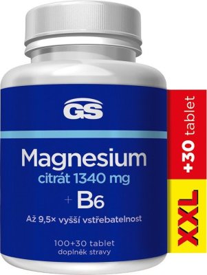 GS Magnesium citrát 1340 mg B6 130 tablet
