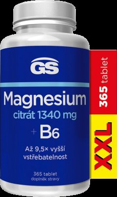 GS Magnesium citrát 1340 mg B6 365 tablet