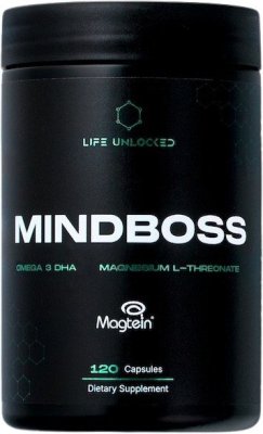 LIFEUNLOCKED MindBoss = Magtein & Omega 3 DHA 90 kapslí