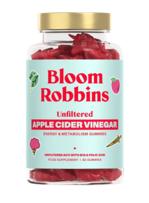 BLOOM ROBBINS Vitamíny na trávení a energii s nefiltrovaným jablečným octem 60 ks BLOOM ROBBINS Vitamíny na trávení a energii s nefiltrovaným jablečným octem 60 ks