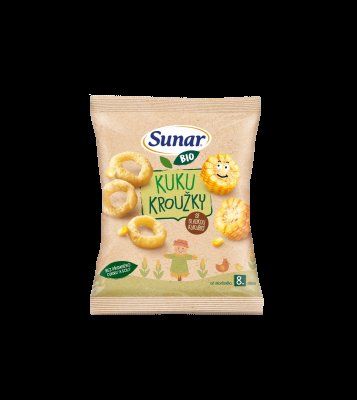 SUNAR BIO Dětské křupky Kuku kroužky 9m+, 20 g