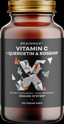 BRAINMAX Vitamin C & Quercetin, Rose Hip 100 kapslí
