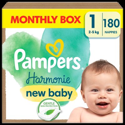 PAMPERS Harmonie Baby vel.1 - Měsíční balení 180 ks