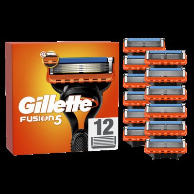 GILLETTE Fusion5 Náhradní holicí hlavice pro muže, 12 ks