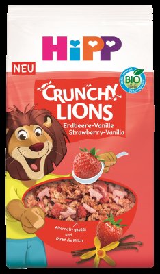 HIPP BIO křupavé Lion müsli Jahoda-Vanilka, od 3 let 300 g