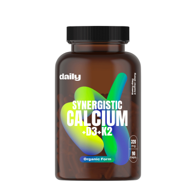 DAILY Synergistic Calcium + D3 + K2 90 kapslí