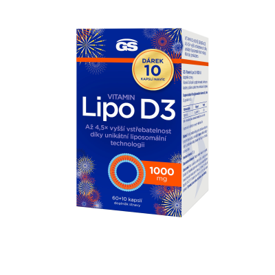 GS Vitamin Lipo D3, 1000 IU, 70 kapslí