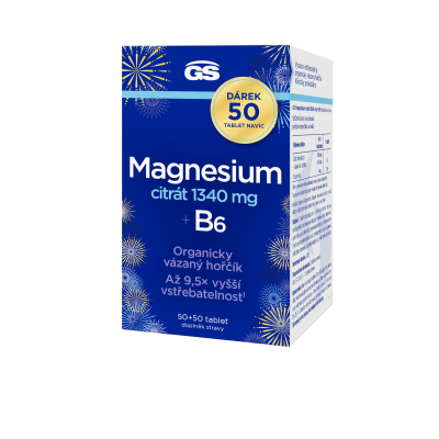 GS Magnesium citrát 1340 mg + B6 100 tablet GS Magnesium citrát 1340 mg + B6 100 tablet