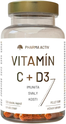 PHARMA ACTIV Vitamín C + D3 120 tobolek