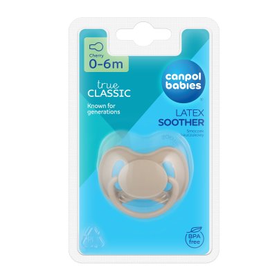 CANPOL BABIES Dudlík kaučukový třešinka NUDE béžový 1 ks