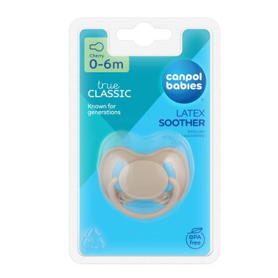 CANPOL BABIES Dudlík kaučukový třešinka NUDE béžový 1 ks