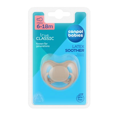 CANPOL BABIES Dudlík kaučukový třešinka NUDE béžový 1 ks