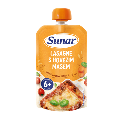 SUNAR příkrm lasagne s hovězím masem 6m+ 120 g