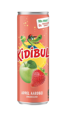 Kidibul Dětský šumivý nápoj 99% Jablko a jahoda 250 ml