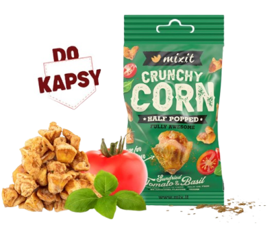 MIXIT Crunchy corn do kapsy - Rajče & bazalka 40 g