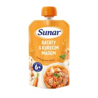 SUNAR příkrm batáty s kuřecím masem 6m+ 120 g SUNAR příkrm batáty s kuřecím masem 6m+ 120 g