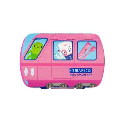 CURAPROX Travel set KIDS růžový
