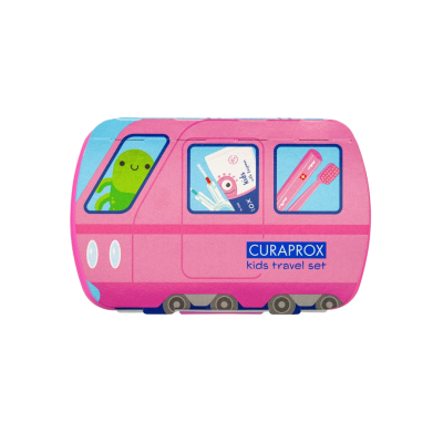 CURAPROX Travel set KIDS růžový