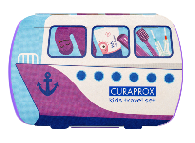 CURAPROX Travel set KIDS fialový