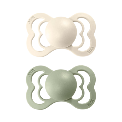 BIBS Supreme Ortodontické dudlíky z přírodního kaučuku velikost 1 Ivory/Sage 2 ks