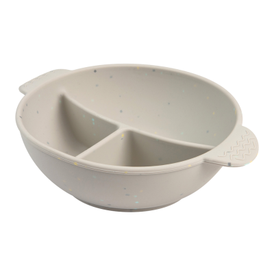 CANPOL BABIES Miska silikonová dělená s přísavkou Dots šedá 360 ml