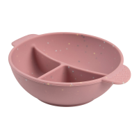 CANPOL BABIES Miska silikonová dělená s přísavkou Dots růžová 360 ml