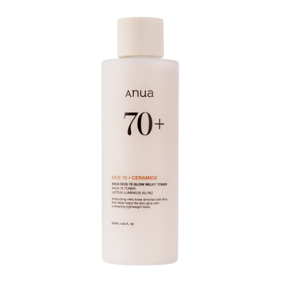 ANUA Rice 70% Glow Milky Toner hydratační pleťové tonikum 250 ml
