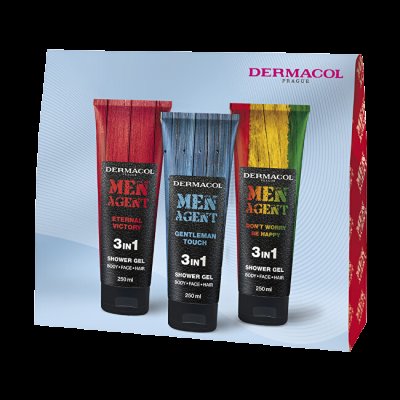 DERMACOL dárkový balíček Mix sprchových gelů Men Agent DERMACOL dárkový balíček Mix sprchových gelů Men Agent
