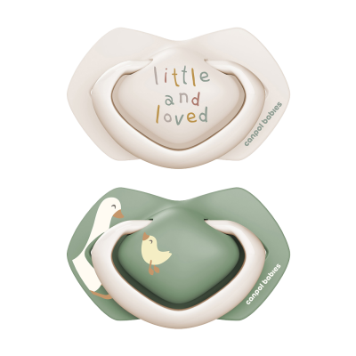 CANPOL BABIES Dudlík silikonový symetrický Light touch Goose 6-18m, 2 ks