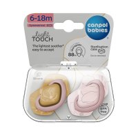 CANPOL BABIES Dudlík silikonový symetrický Light touch GOLD 6-18m růžový 2 ks