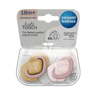 CANPOL BABIES Dudlík silikonový symetrický Light touch GOLD 18m+ růžový 2 ks