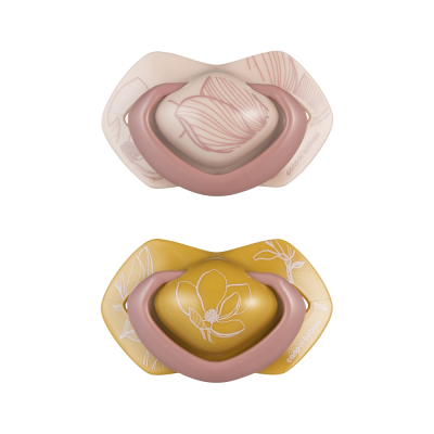 CANPOL BABIES Dudlík silikonový symetrický Light touch GOLD 18m+ růžový 2 ks