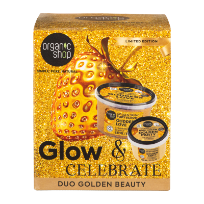 ORGANIC SHOP Glow & Celebrate Zlatý dárkový set 2 ks